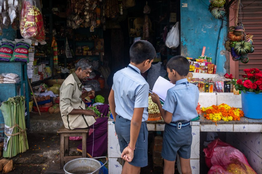 Rue de Cochin, Kerala, Inde du sud