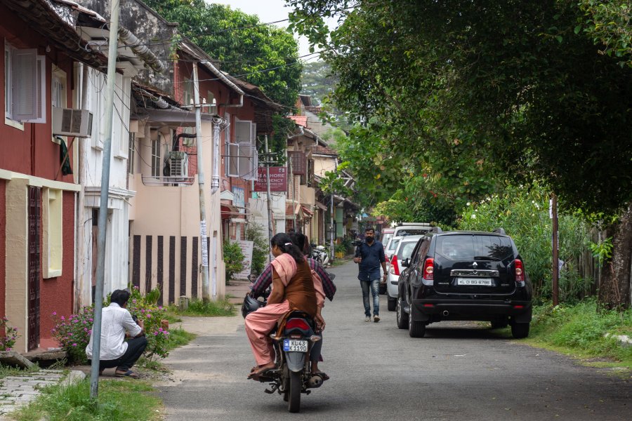 Rue de Fort Cochin au Kerala, Inde