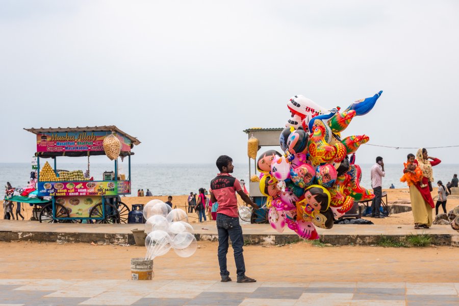 Plage de Shankumugham à Trivandrum, Inde