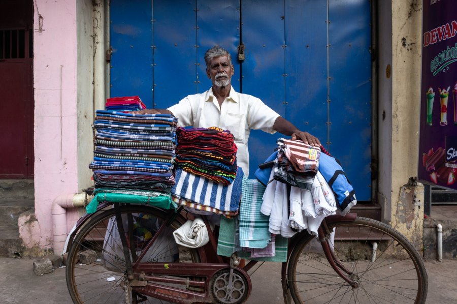 Vendeur à Trivandrum, Kerala, Inde