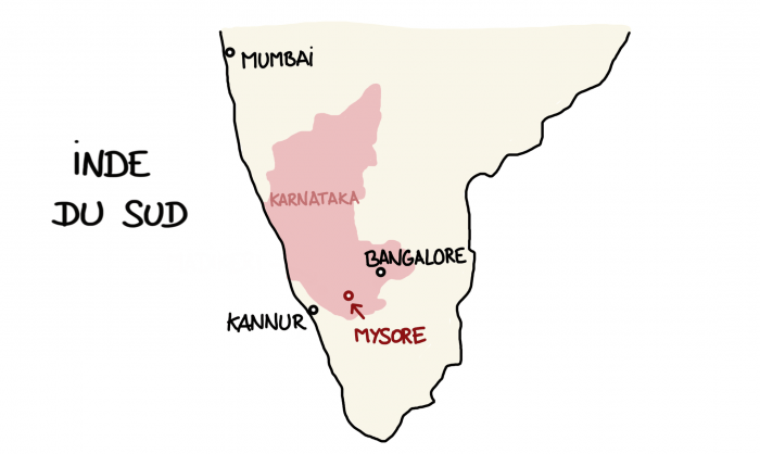 Carte de Mysore, Karnataka, Inde