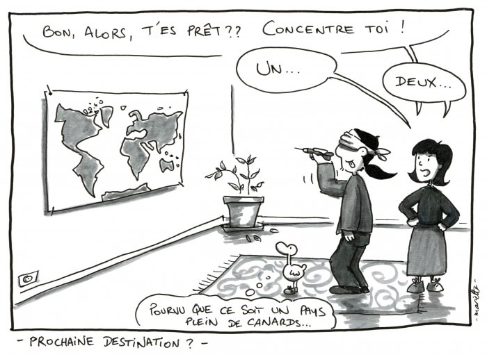 Dessin de Shoesyoupath, le choix de la destination