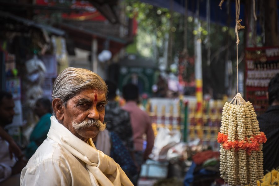 Portrait de rue à Bangalore en Inde