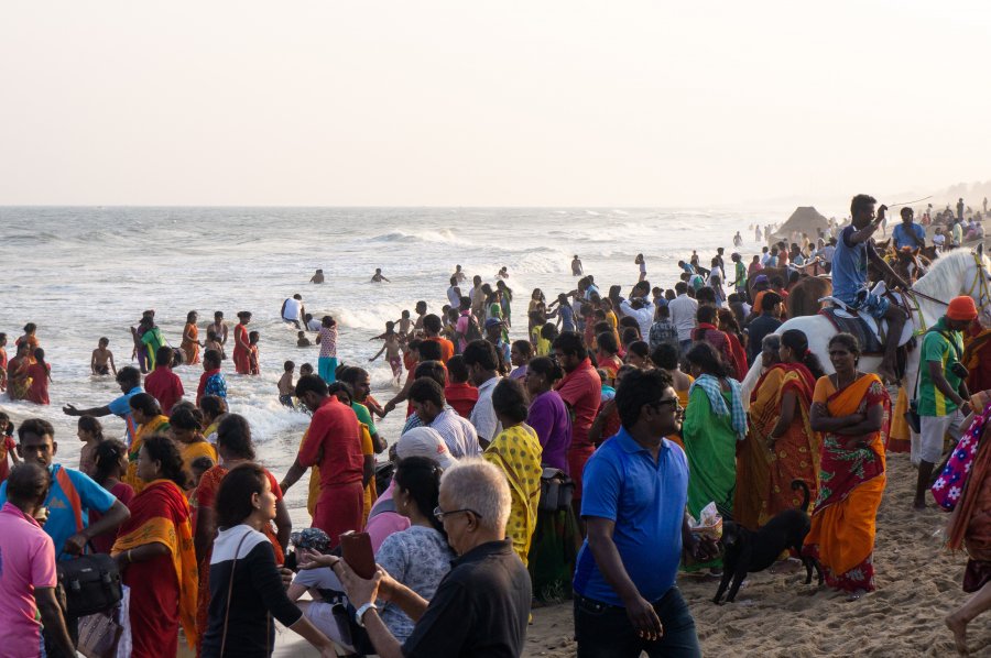 Plage de Mamallapuram, Inde