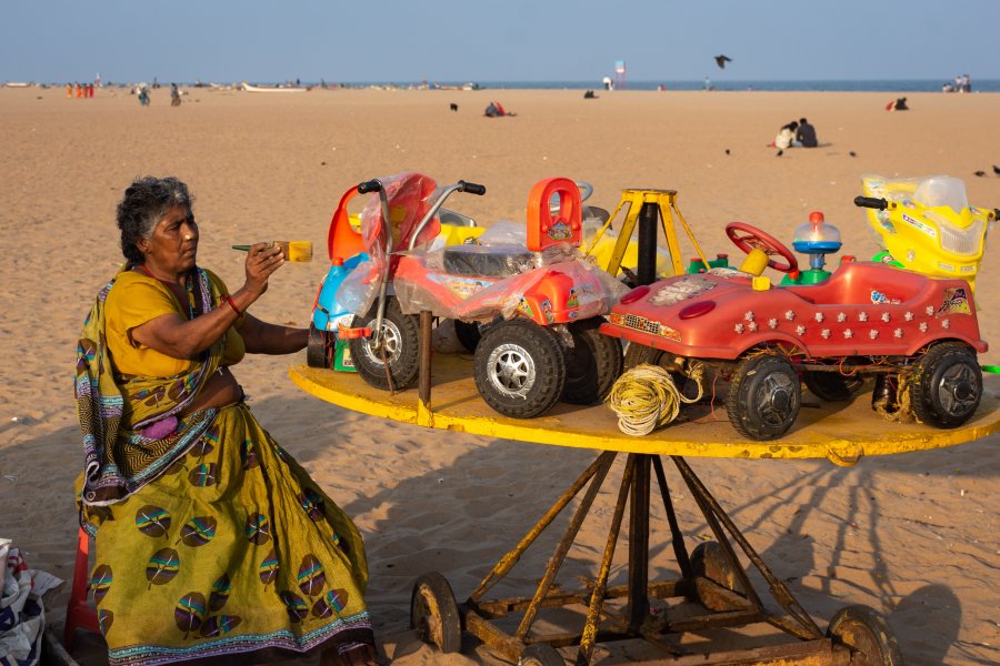 Manège pour enfants à Marina Beach, Chennai