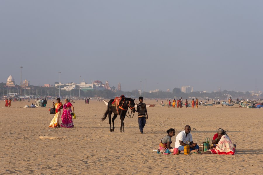 Plage de Marina, Chennai, Inde