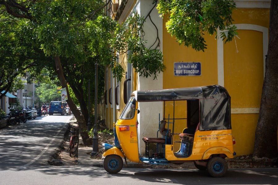 Rickshaw à Pondichéry, Inde