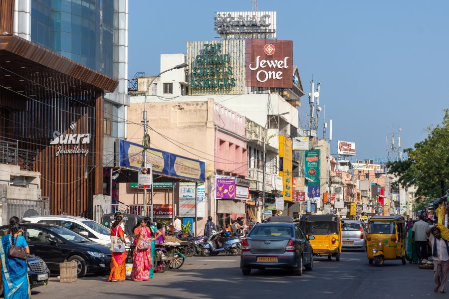 Rue à Chennai, Tamil Nadu, Inde