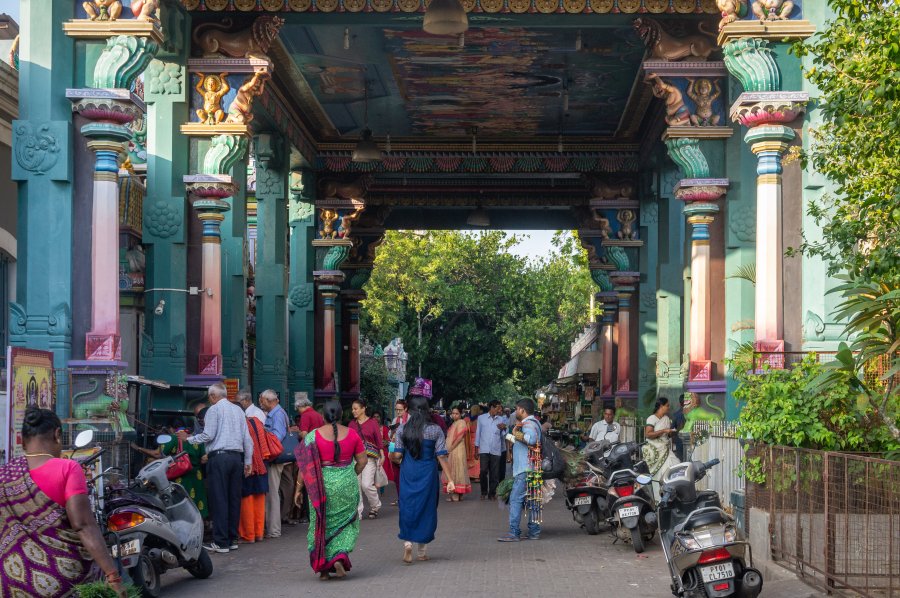 Temple hindou à Pondichéry, Inde