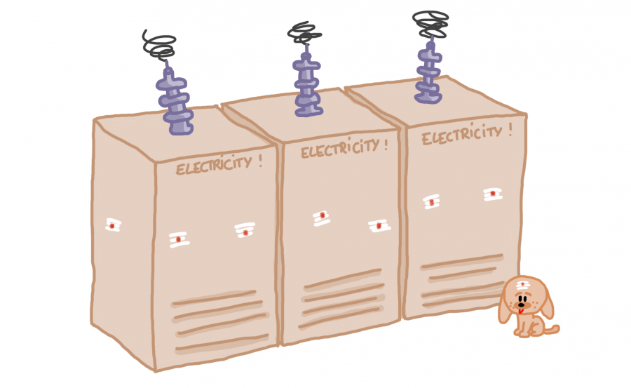 Dessin : transformateur électrique béni en Inde