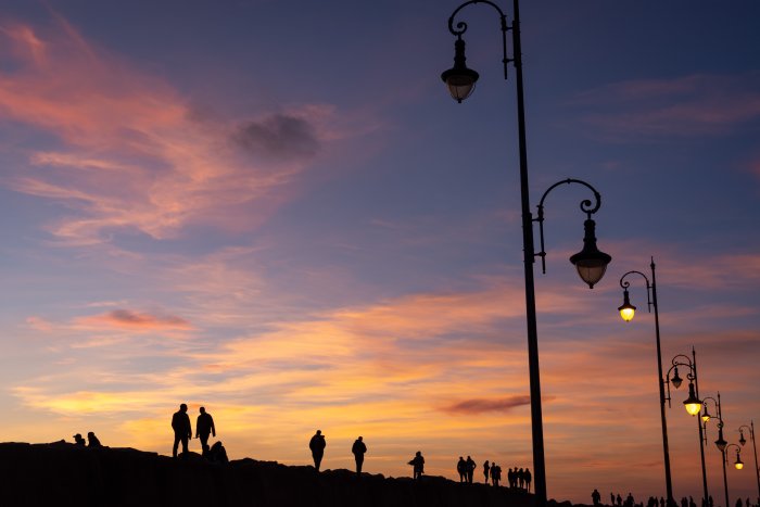 Coucher de soleil à Asilah au Maroc