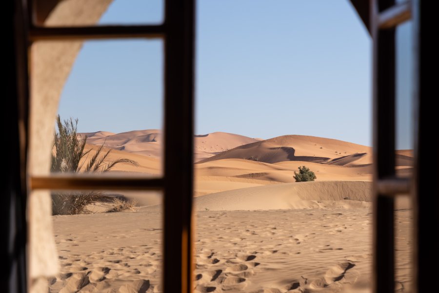 Chambre avec vue sur les dunes de Merzouga