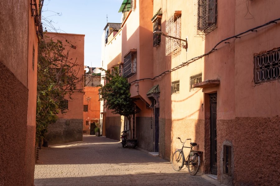 Quartier de la kasbah à Marrakech, Maroc