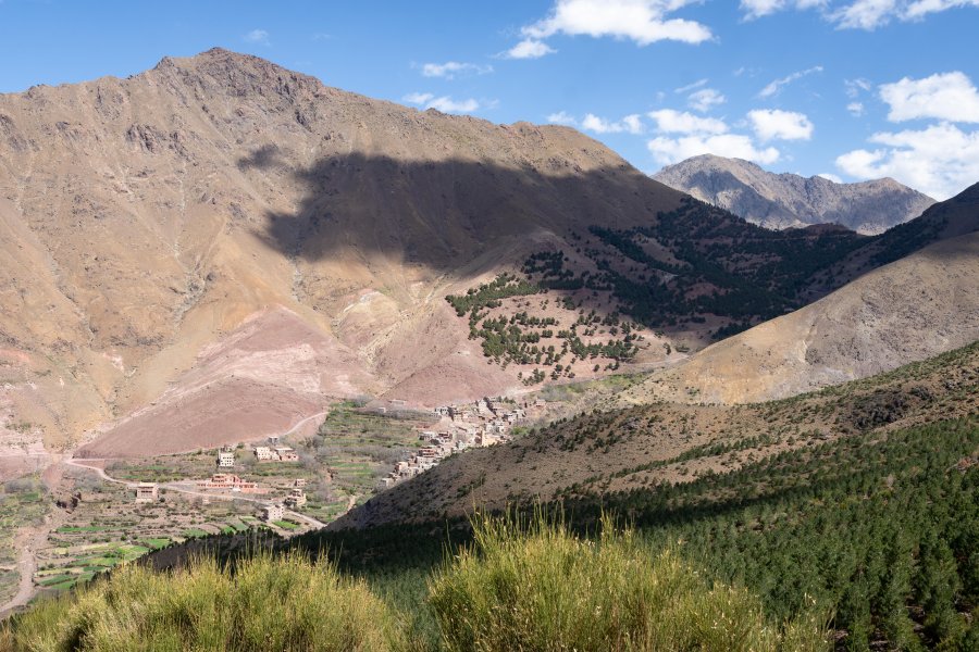 Montagnes autour d'Imlil au Maroc