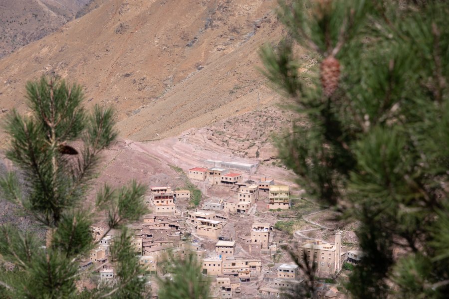 Village rose d'Imlil au Maroc