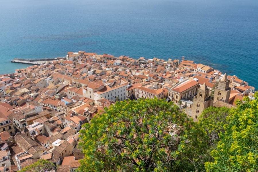 Vue sur Cefalù depuis la Rocca