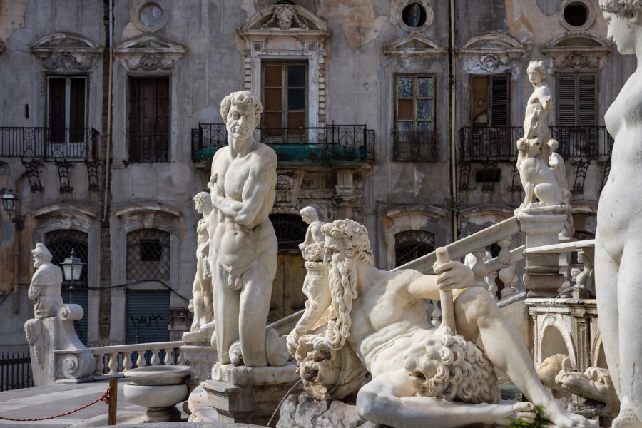 Fontaine Pretoria à Palerme, Sicile