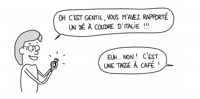 Dessin : est-ce un dé à coudre ? Non, une tasse à espresso italienne !