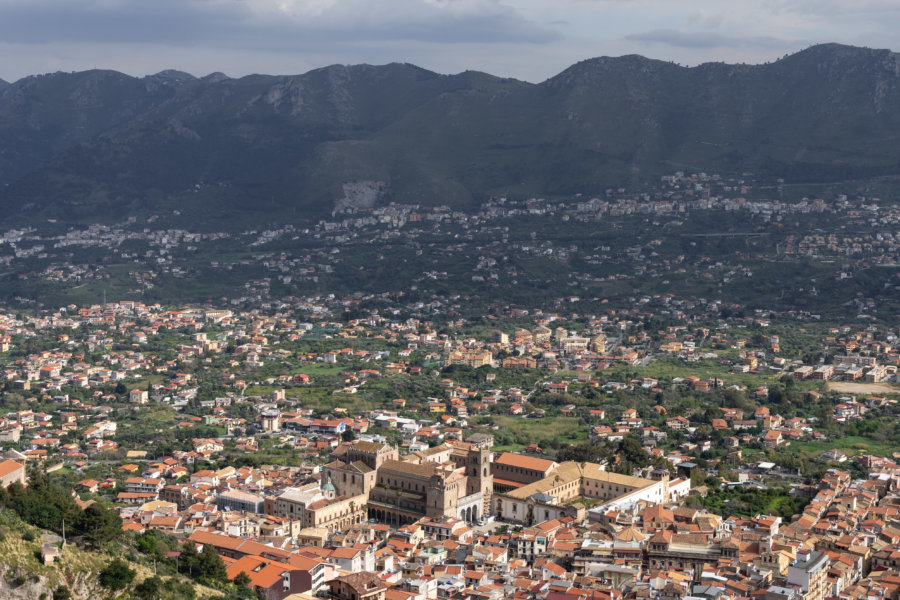 Vue aérienne sur Monreale, Palerme, Sicile