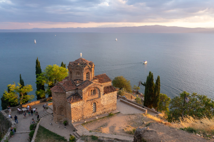 Église au lac d'Ohrid, Macédoine du Nord