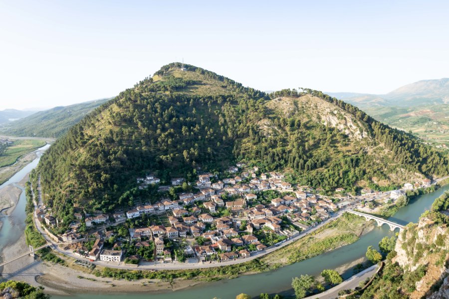 Vue panoramique sur Berat en Albanie