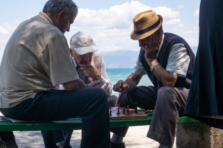 Joueurs d'échecs à Pogradec