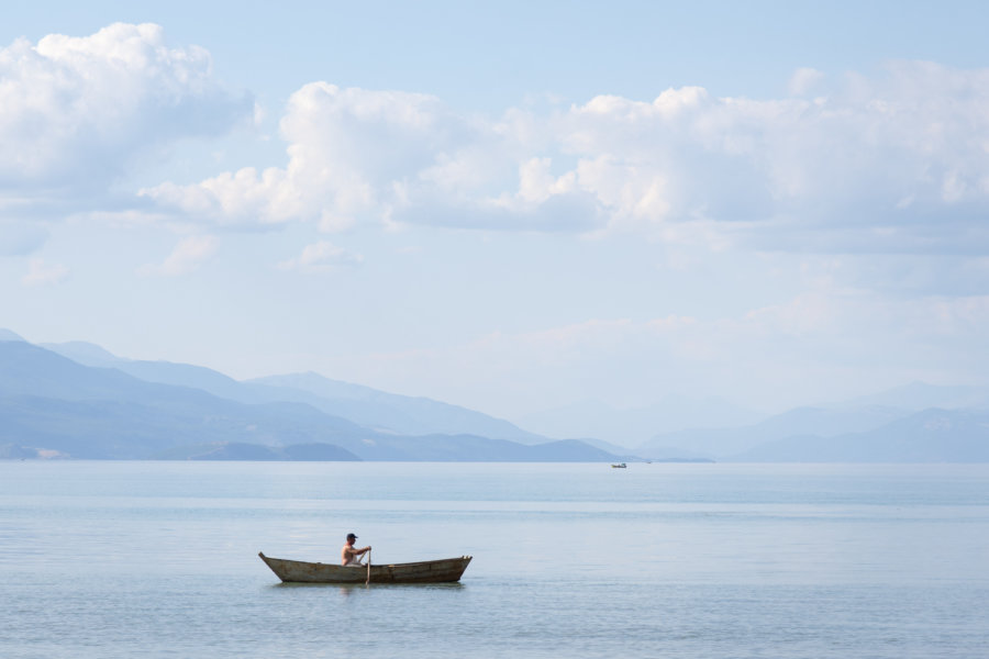 Lac de Pogradec en Albanie