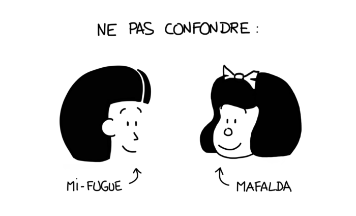 Dessin : Mi-fugue et Mafalda