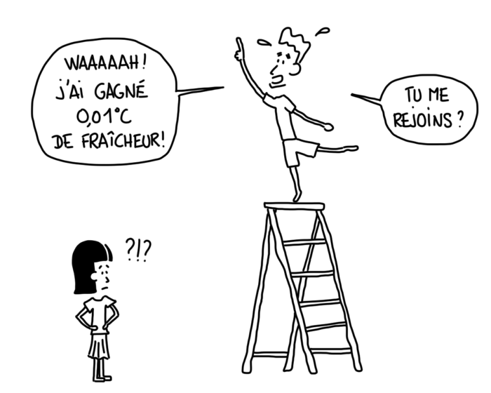 Dessin : science sur escabeau