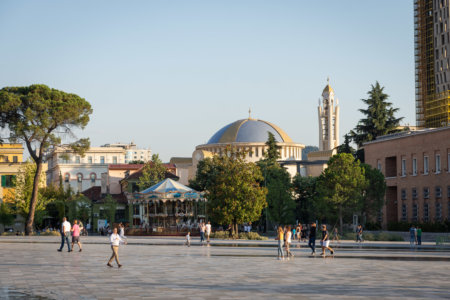 Skanderbeg square à Tirana en Albanie