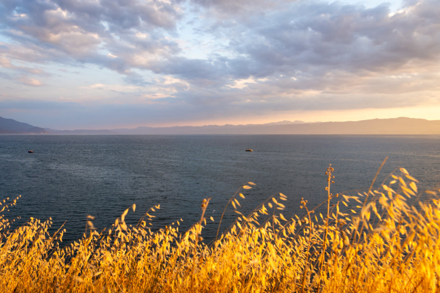 Coucher de soleil flamboyant à Ohrid