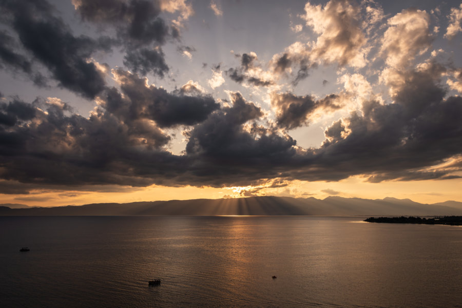 Coucher de soleil sur le lac d'Ohrid