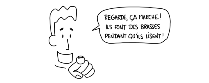 Dessin : regarde, ça marche, ils nagent !