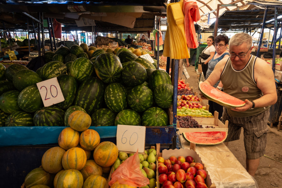 Pastèques au marché d'Ohrid