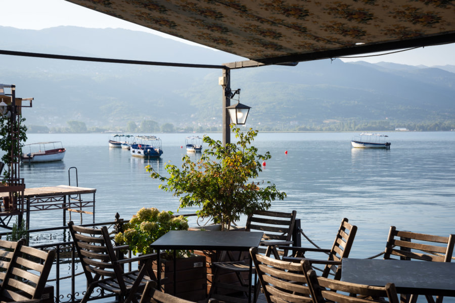 Restaurant avec vue, Kaneo à Ohrid