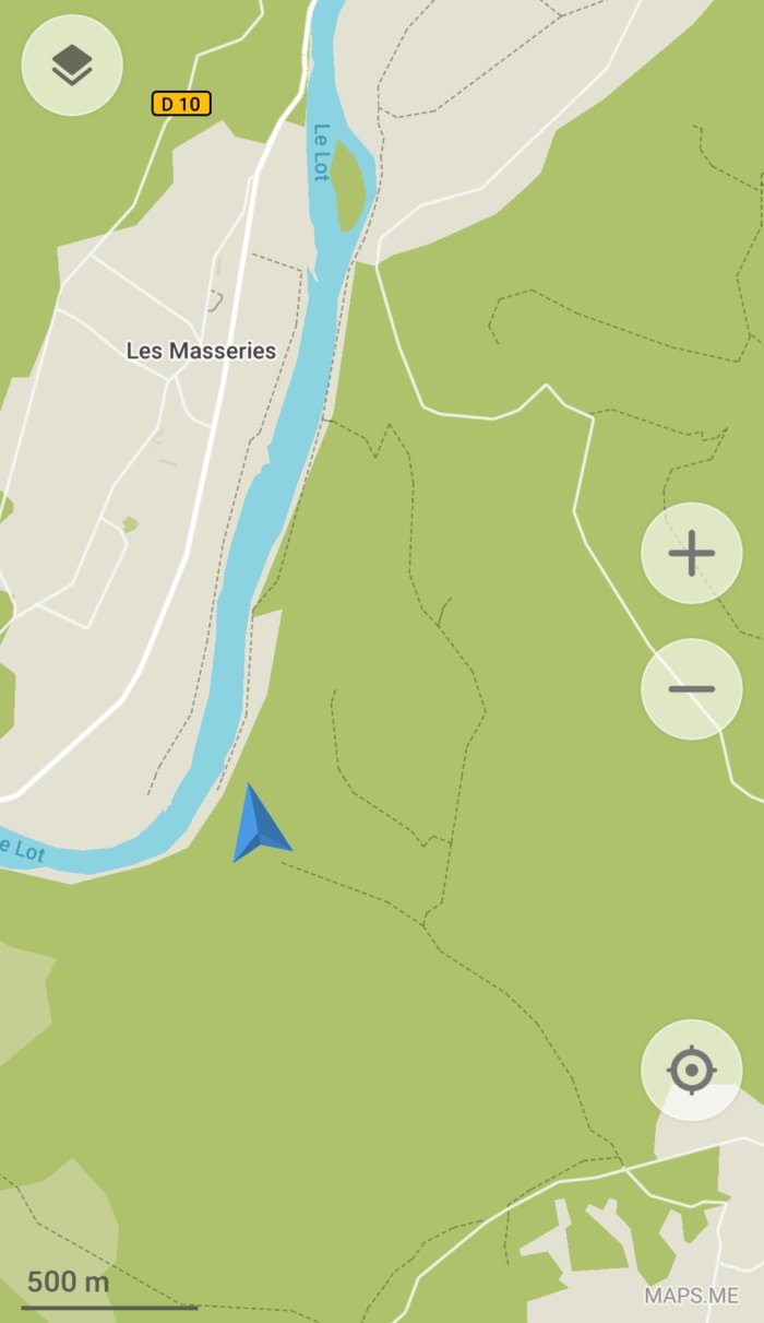 Carte pour accéder au belvédère sur le Lot pendant notre randonnée sur le GR36