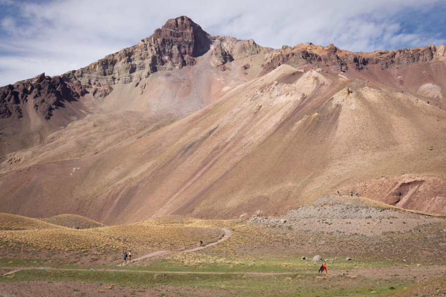 Randonnée dans la montagne de l'Aconcagua en Argentine