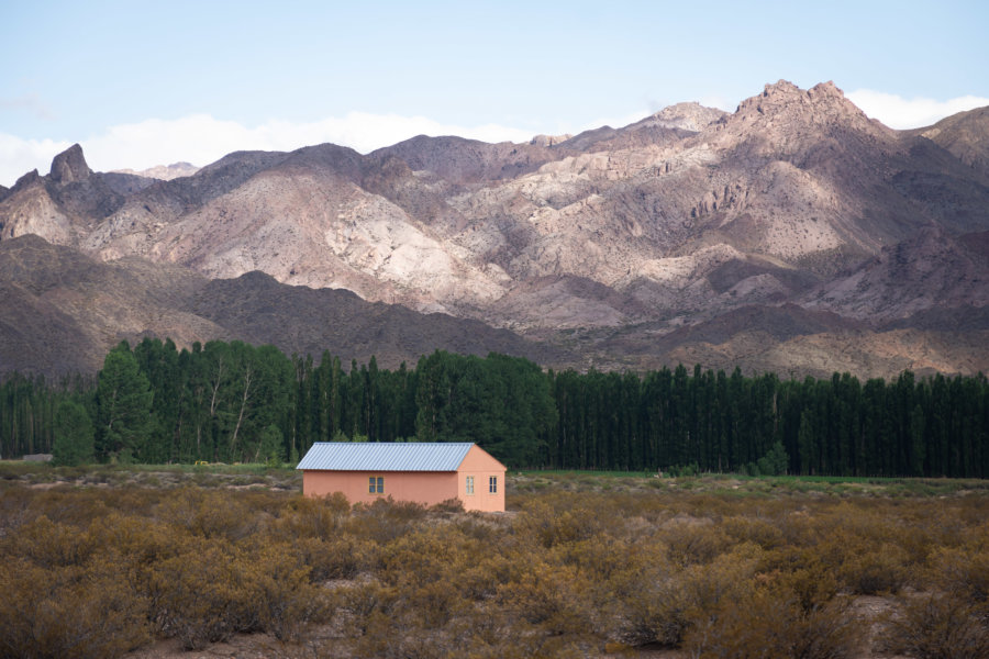 Village d'Uspallata dans la montagne argentine