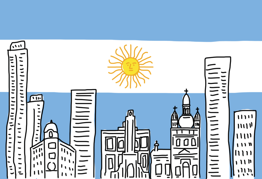 Dessin : le ciel Argentin ressemble à son drapeau