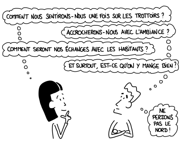 Dessin : Comment sera la vie d'expat dans une nouvelle ville ?