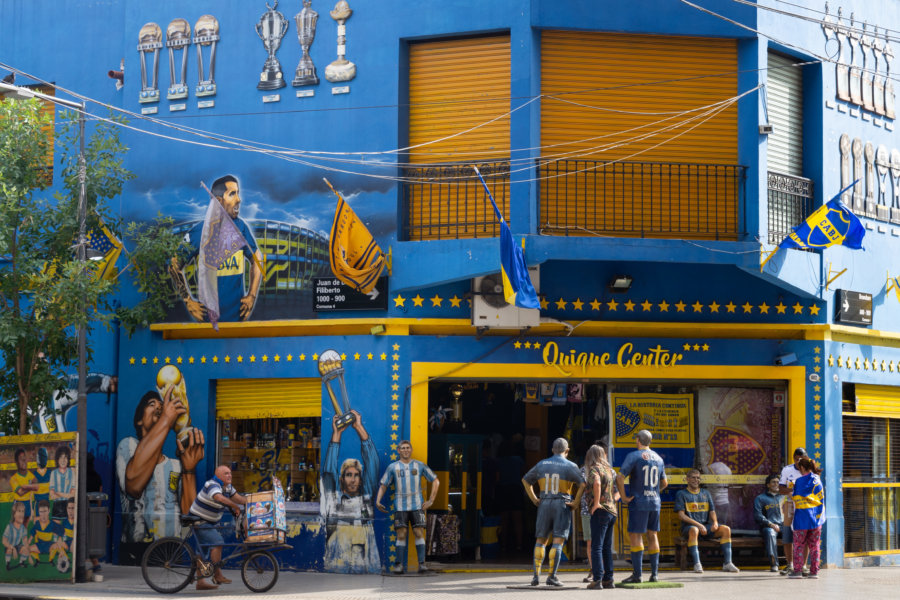 Boutique de foot à La Boca, Argentine