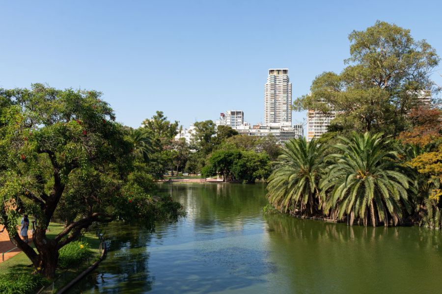 Vue sur la Skyline de Buenos Aires depuis la roseraie