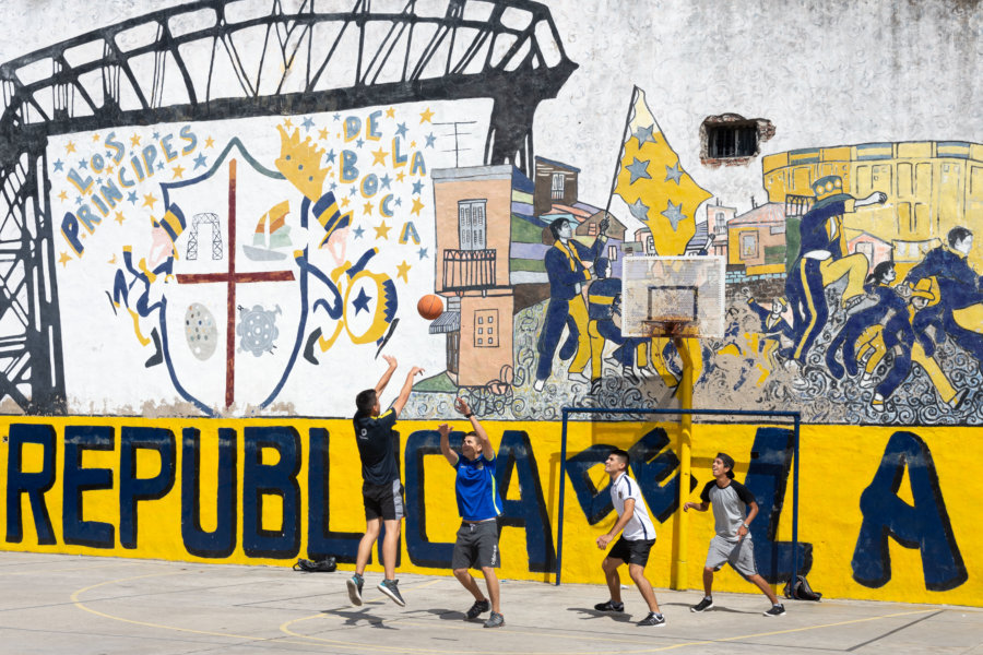 Terrain de basket à La Boca, Buenos Aires