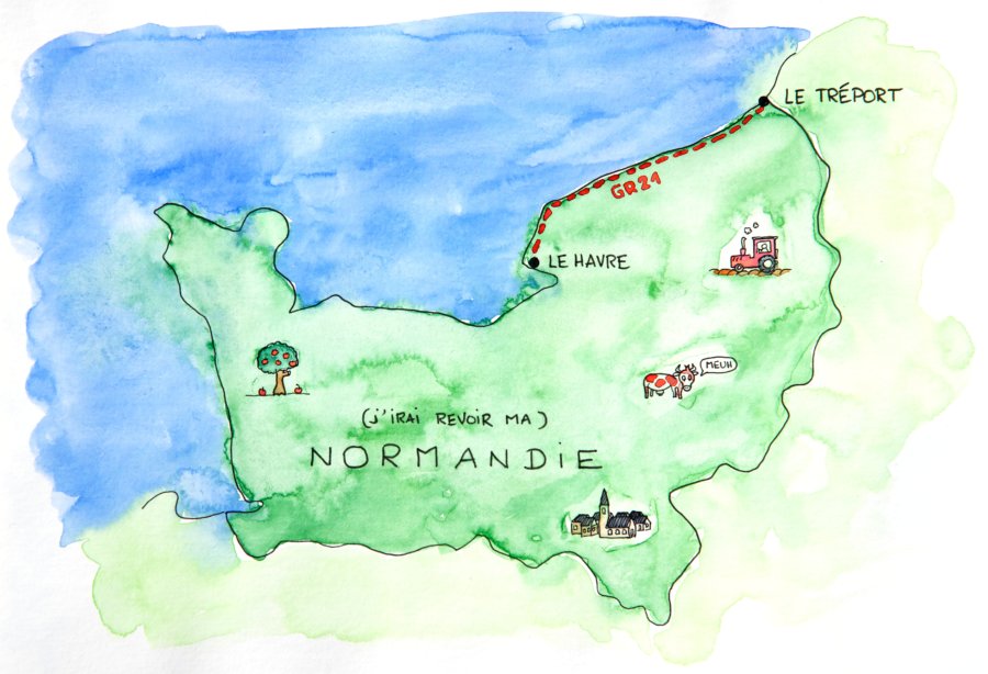 Carte : Randonnée GR21 Normandie