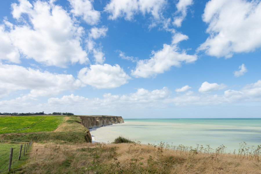 Sentier de randonnée GR21 en Normandie, côte d'albâtre