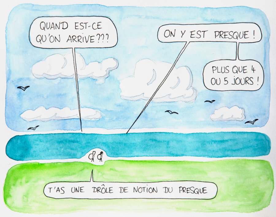 Dessin : randonnée GR21 falaises normandie