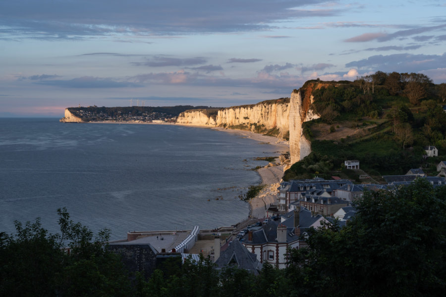 Coucher de soleil à Yport sur la côte normande