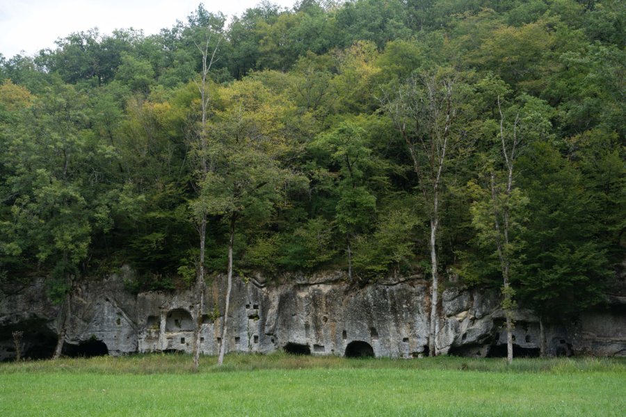 Grottes dans la roche au château de Commarque