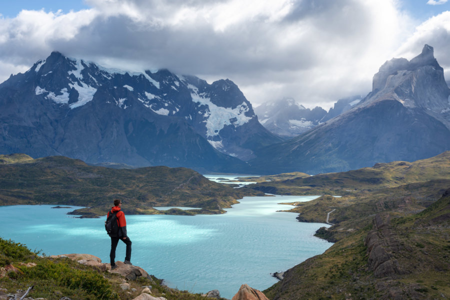 Lago Pehoe à Torres del Paine en Patagonie, Chili