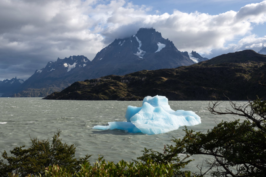 Iceberg géant sur le lago grey à Torres del Paine